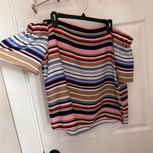 Blue Rain Pink and Blue off the shoulder Blouse